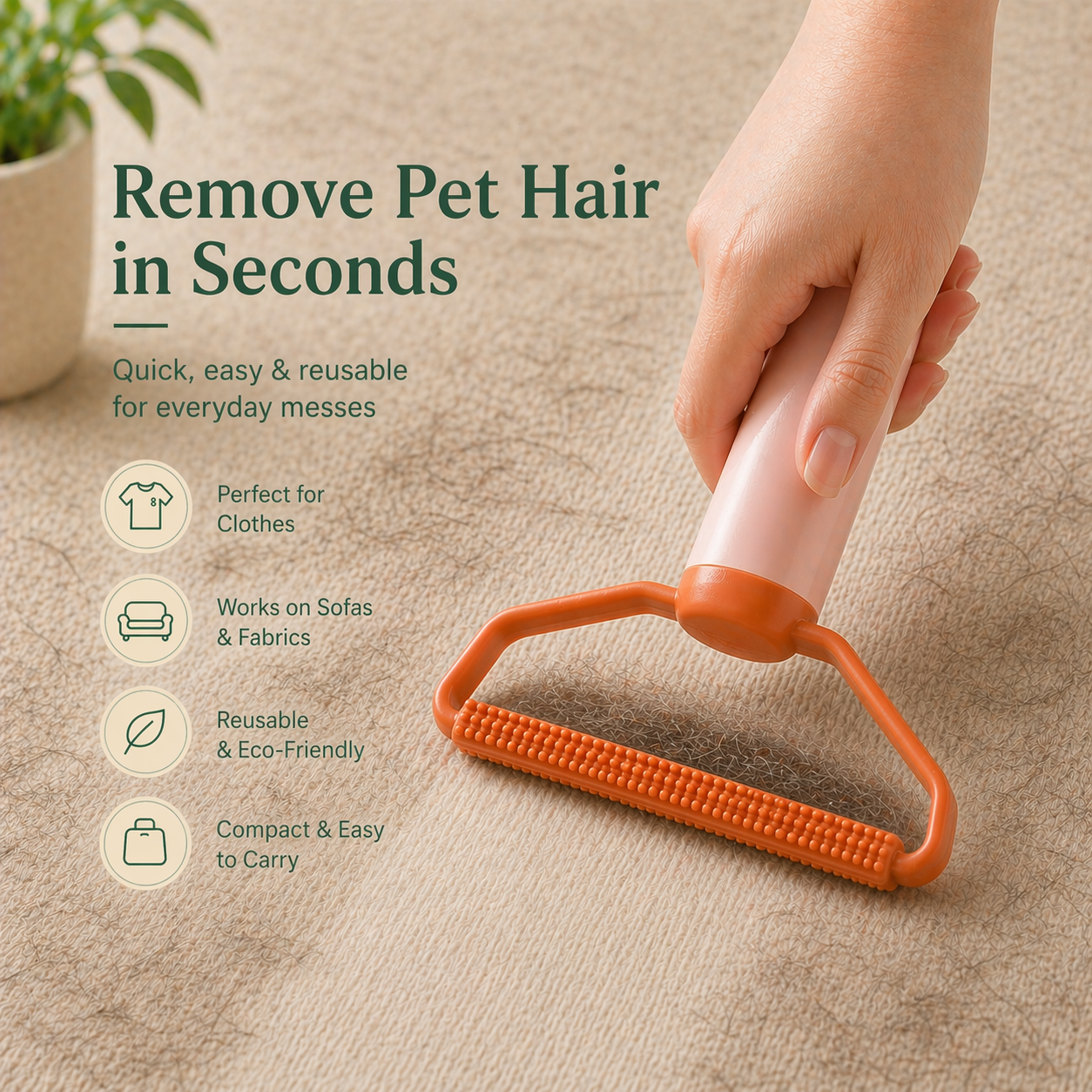 Portable Lint Brush — Remove Pet Hair