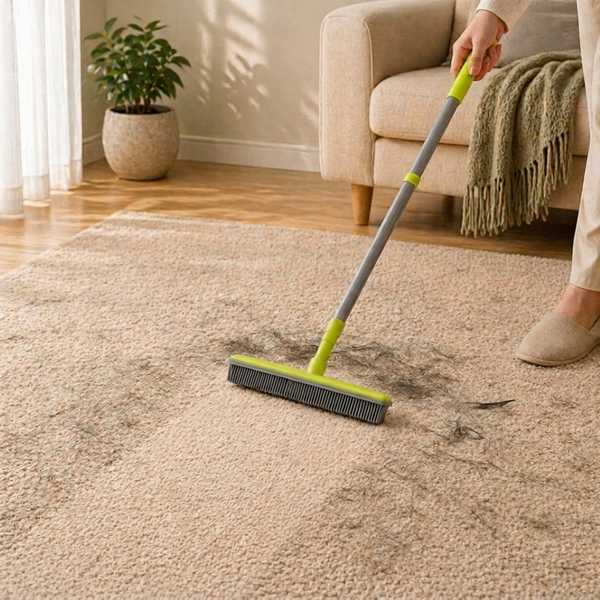 Extendable Pet Hair Broom for Home Surfaces